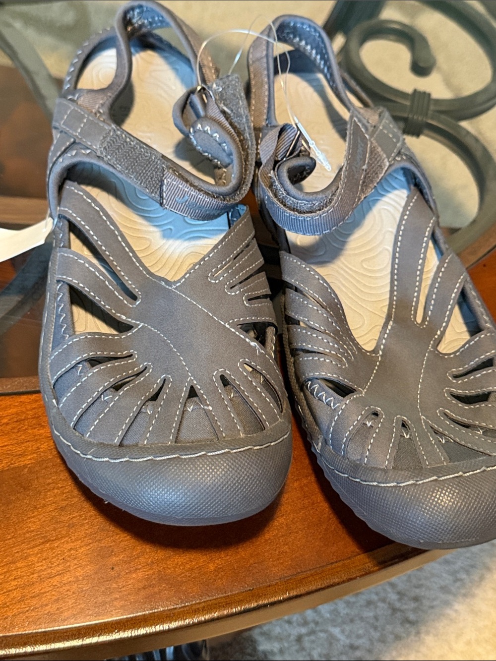 Gray Women's Cutout Sandals
